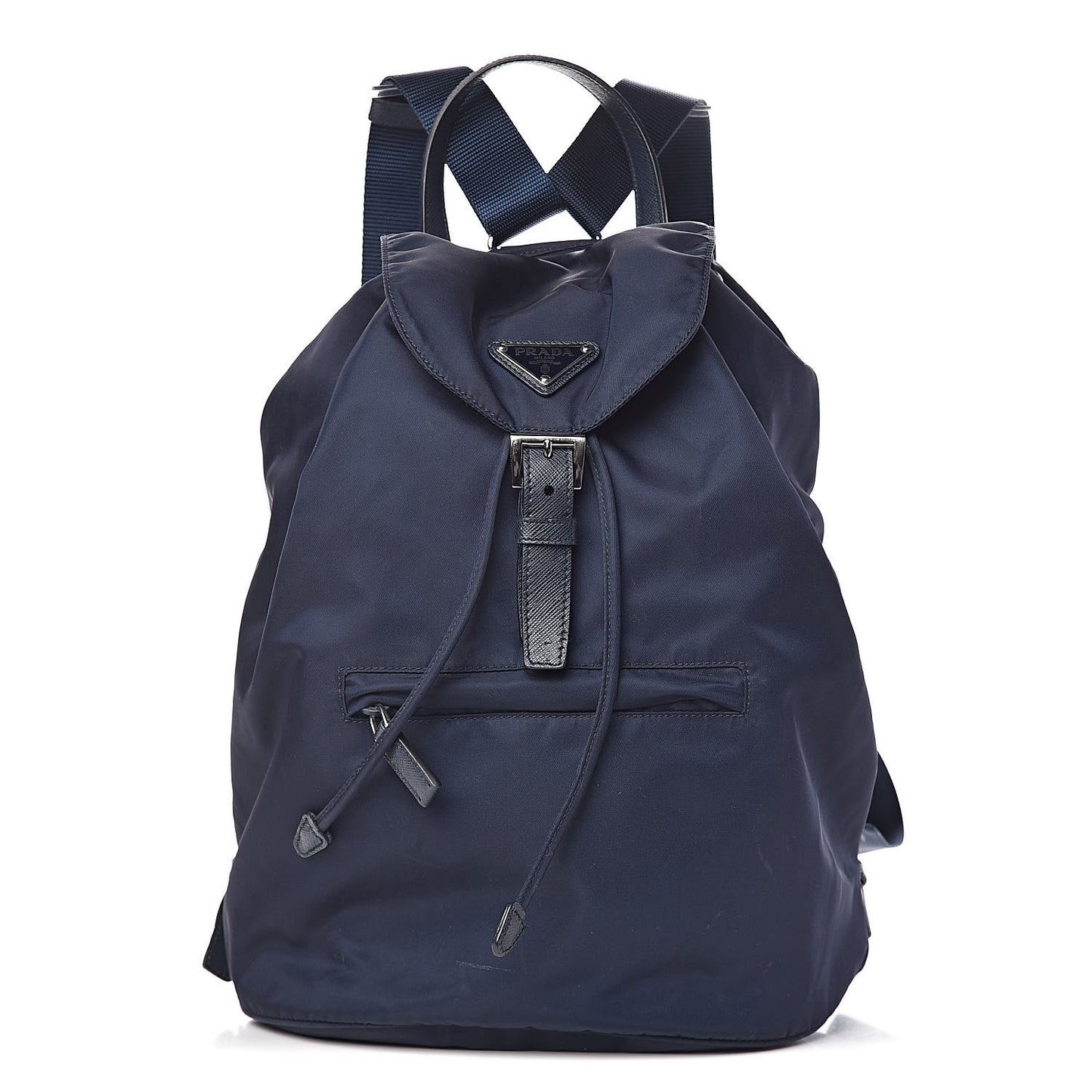 Nylon Vela Saffiano Medium Cinch Backpack Baltico