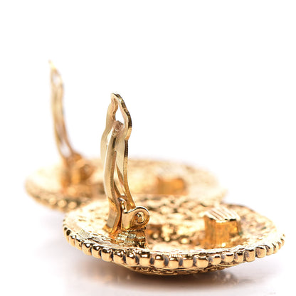 Chanel CC Button Clip On Earrings Gold 3 of 4
