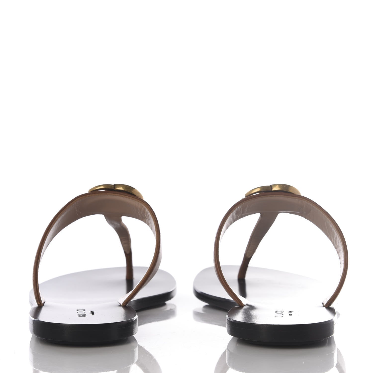 Gucci Calfskin GG Marmont Thong Sandals 36 Cognac 8 of 9