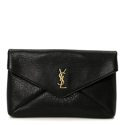 Saint Laurent Grained Lambskin Cassandre Envelope Pouch Black 1 of 8