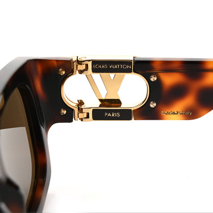 Louis Vuitton Acetate LV Link Square Sunglasses Z1479W Dark Tortoise 5 of 7