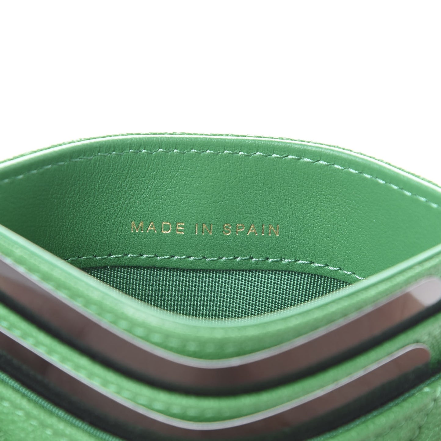 Caviar Quilted Boy Card Holder Green