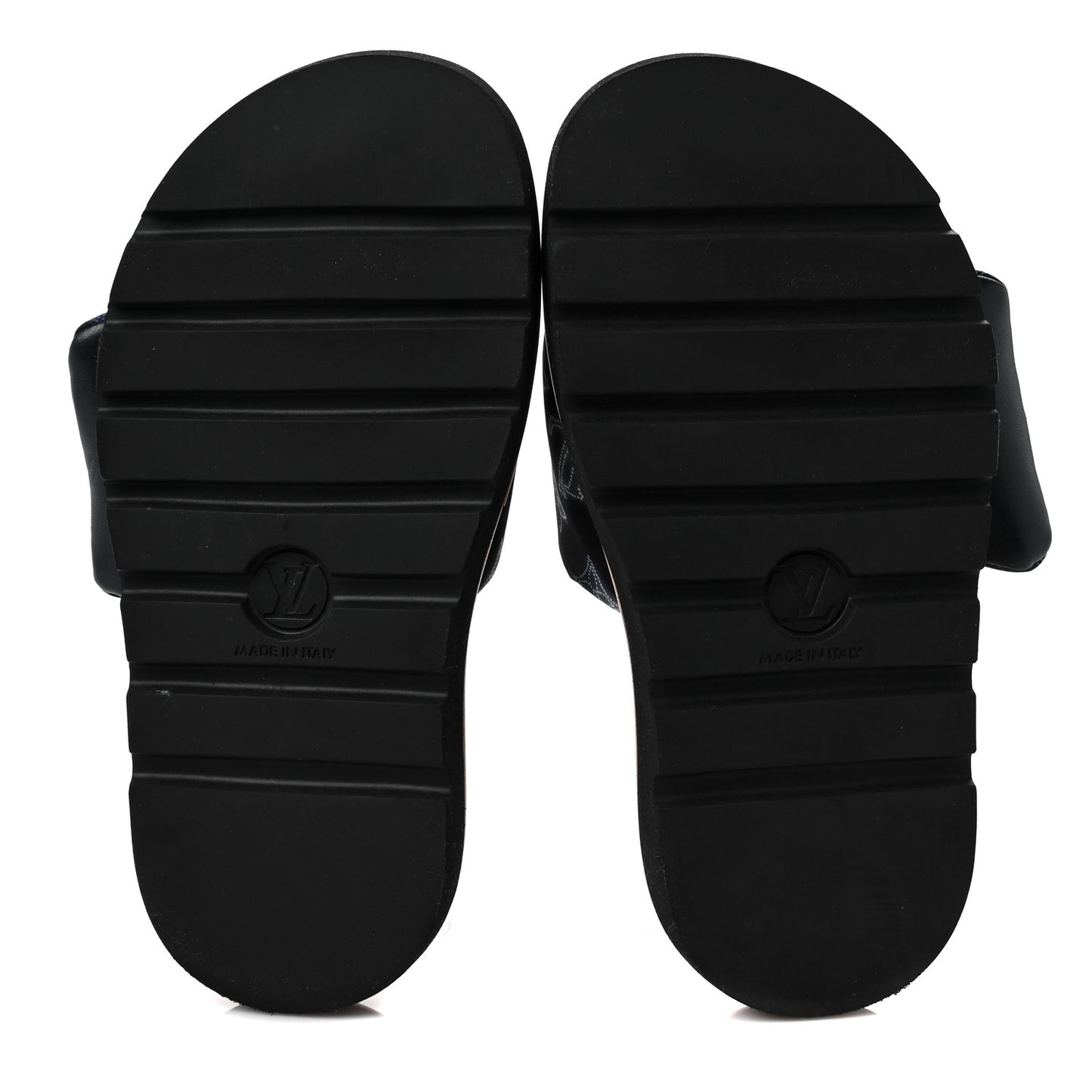 Nylon Monogram Womens Pool Pillow Comfort Mules 36 Navy Blue