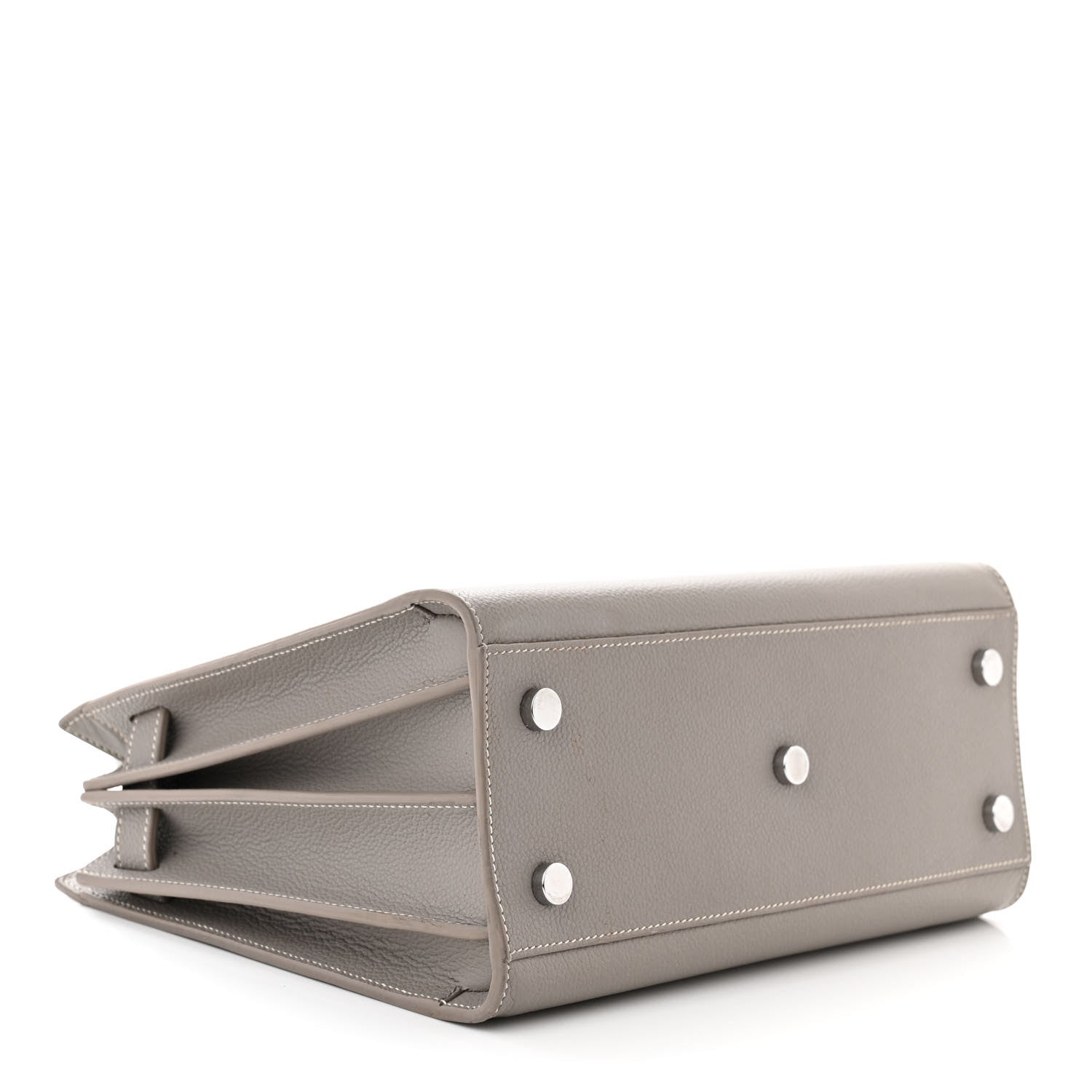 Saint Laurent Grained Calfskin Topstitch Baby Sac De Jour Fog 4 of 12