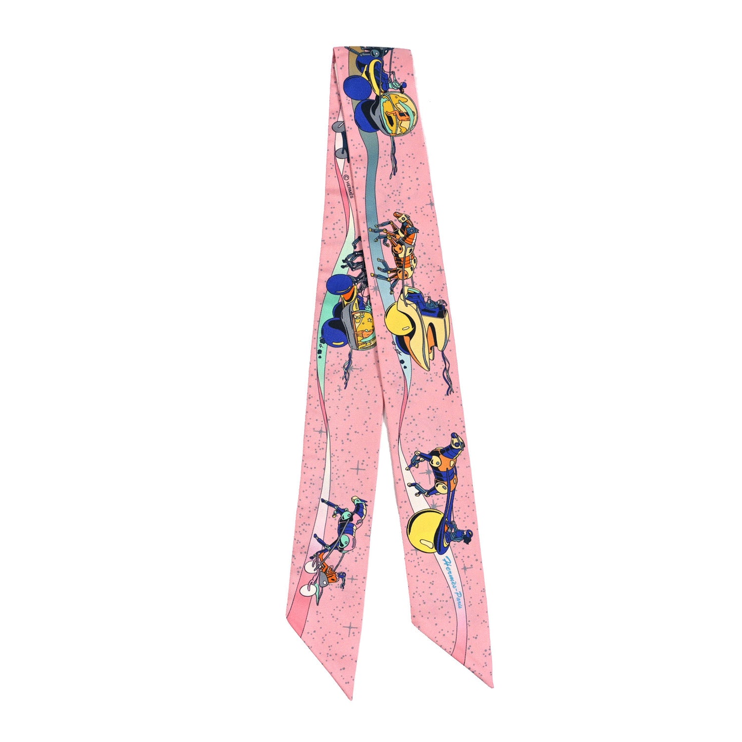 Silk Space Derby Twilly Rose Bleu Jaune