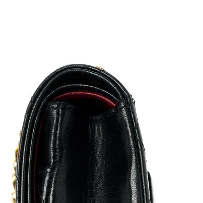 Chanel Lambskin Quilted Medium Double Flap Black 12 of 15
