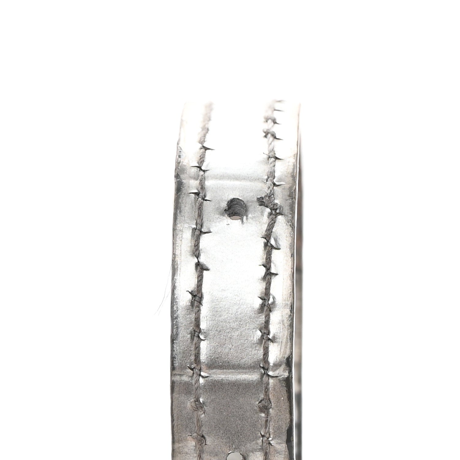 Balenciaga Metallic Calfskin Crocodile Embossed Hourglass Top Handle Bag XS Silver 25 of 27