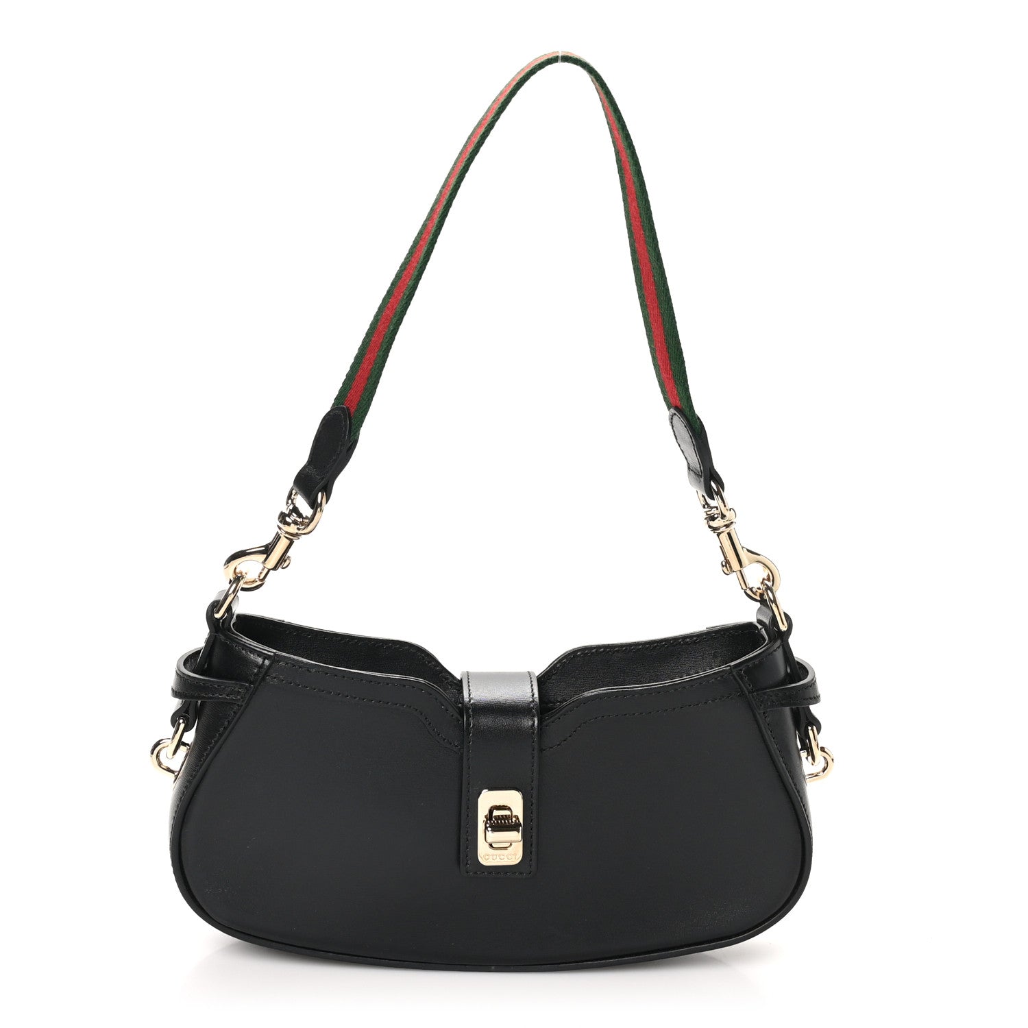 Gucci Calfskin Mini Moon Side Shoulder Bag Black 1 of 10