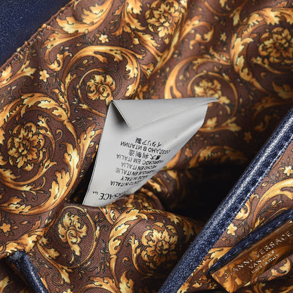 Versace Barocco Quilted Nappa Elettra Vanitas Tote Navy 7 of 18