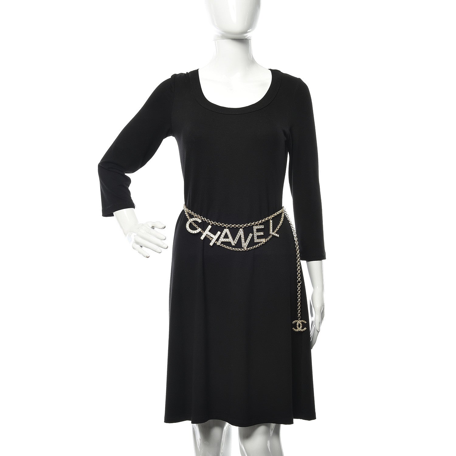 Chanel Metal Crystal 90's Icon Logo Chain Belt Gold 2 of 5