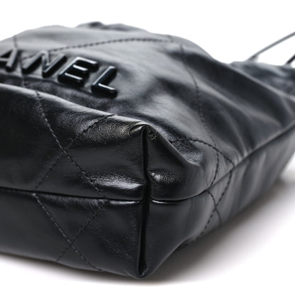 Chanel Shiny Calfskin Quilted Mini Chanel 22 So Black 10 of 10