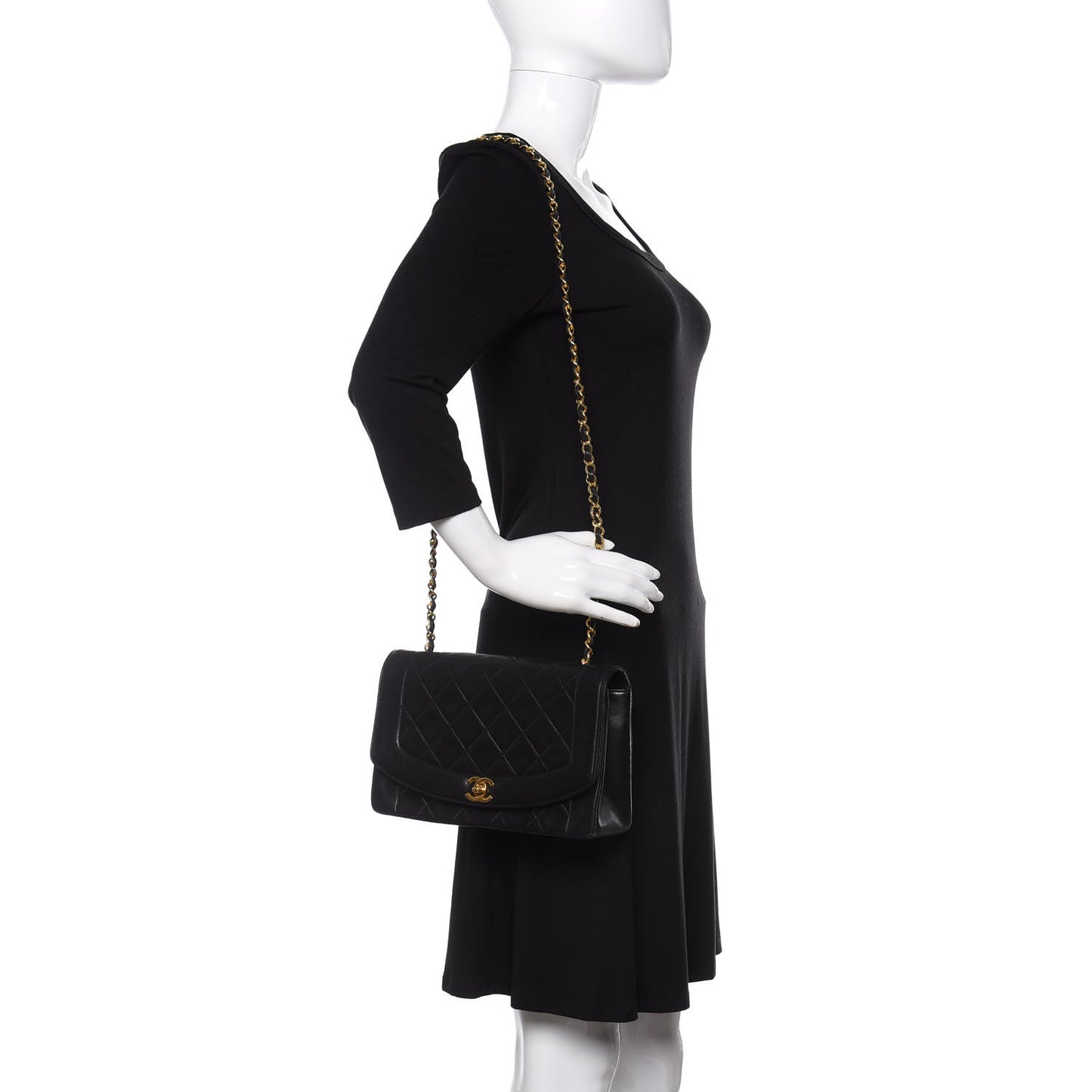 Lambskin Quilted Medium Single Flap Black
