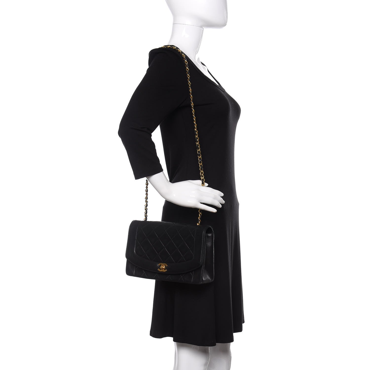 Chanel Lambskin Quilted Medium Single Flap Black 2 of 11