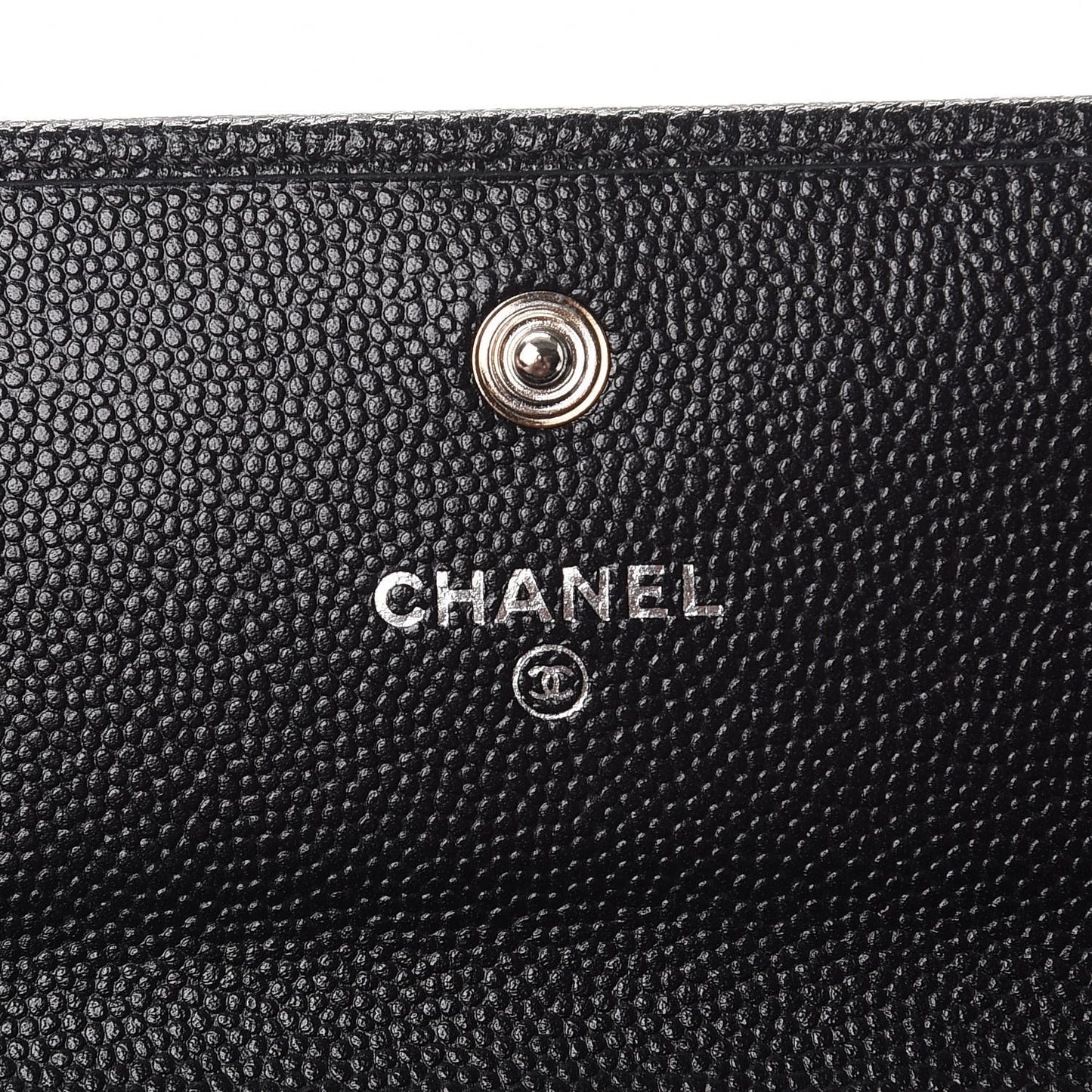 Caviar Sevruga CC Large Gusset Flap Wallet Black