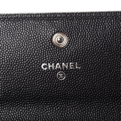 Chanel Caviar Sevruga CC Large Gusset Flap Wallet Black 6 of 9