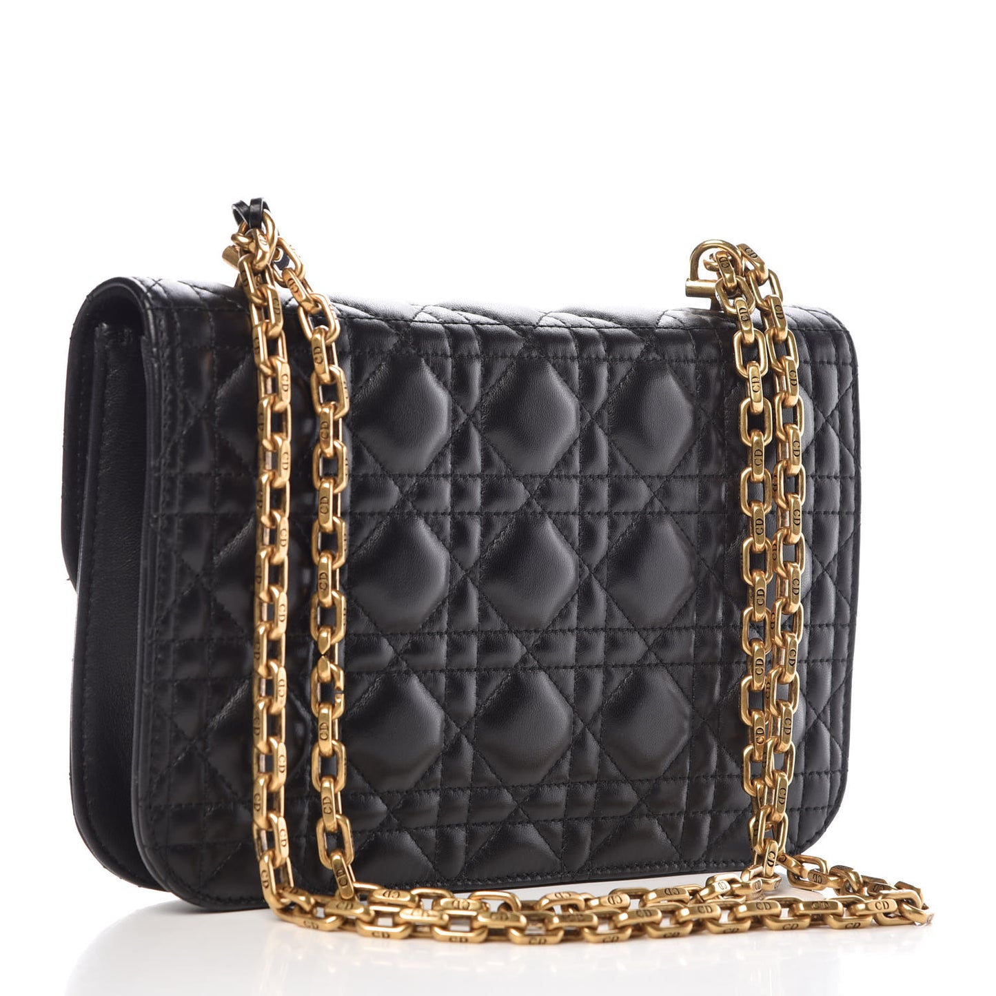 Lambskin Cannage Large Dioraddict Flap Bag Black