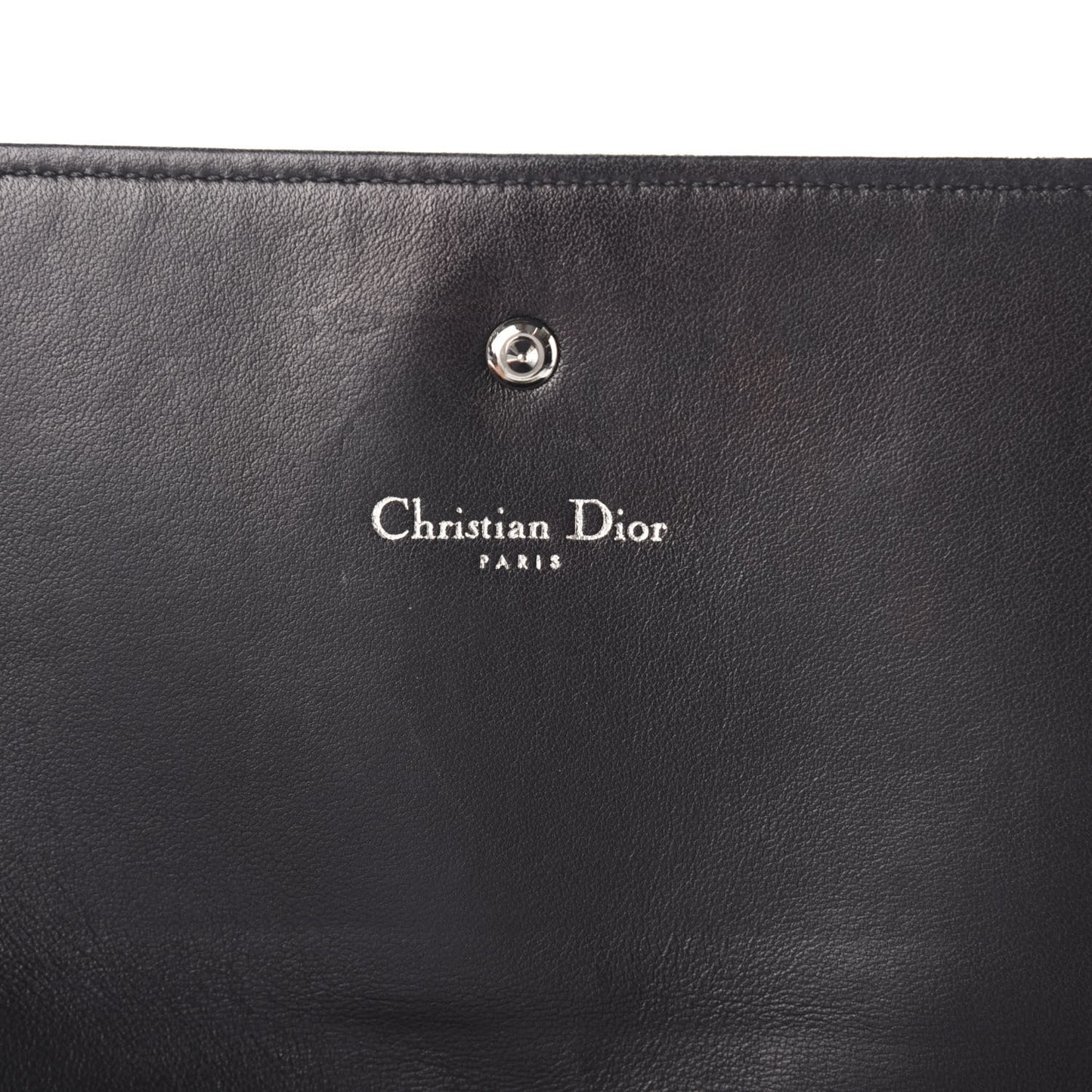 Lambskin Diorama Croisiere Chain Wallet Black