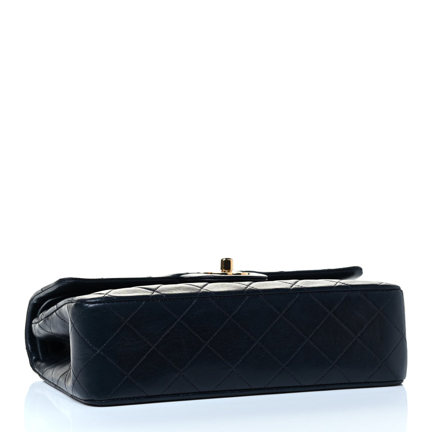 Lambskin Quilted Small Double Flap Navy