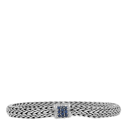 John Hardy Sterling Silver Blue Sapphire 6.5mm Classic Chain Bracelet 1 of 3