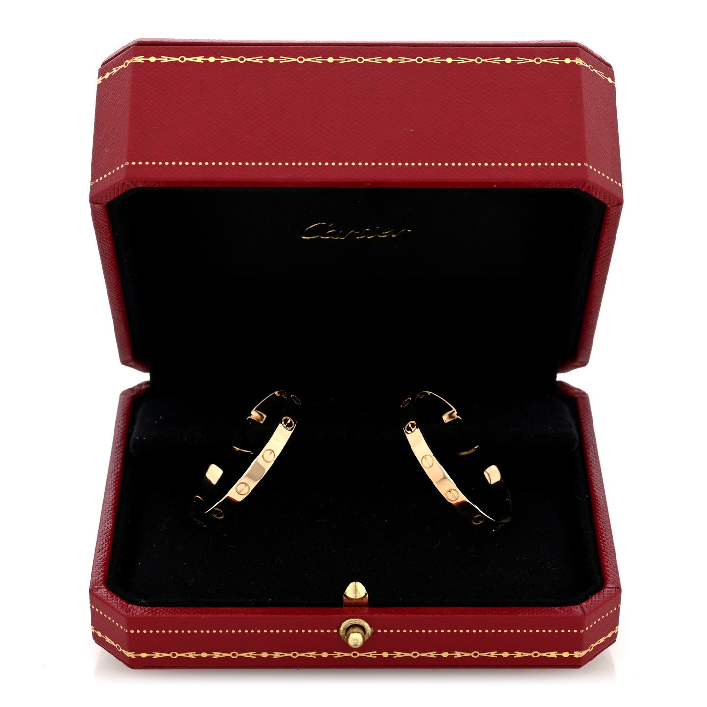 18K Yellow Gold Large LOVE Hoop Earrings
