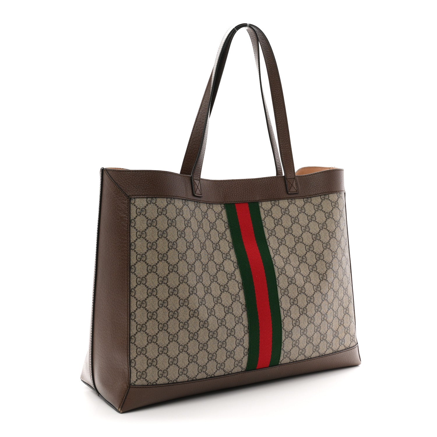 Gucci Gg Supreme Monogram Web Ophidia Tote Brown 4 of 12