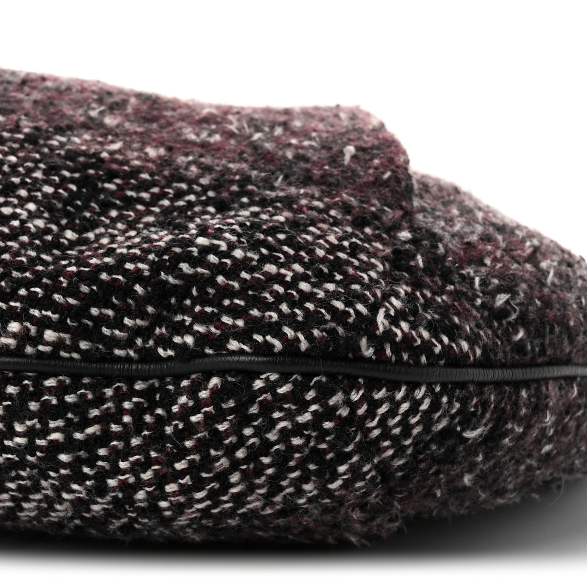 Calfskin Tweed Coco Pleats Hobo Black Burgundy
