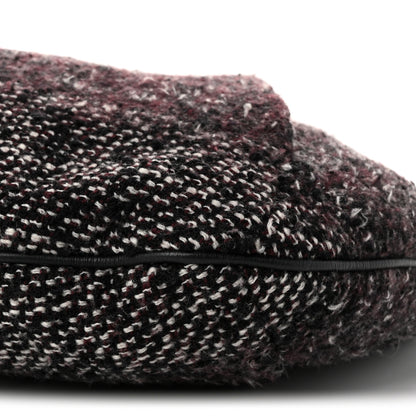 Chanel Calfskin Tweed Coco Pleats Hobo Black Burgundy 10 of 10