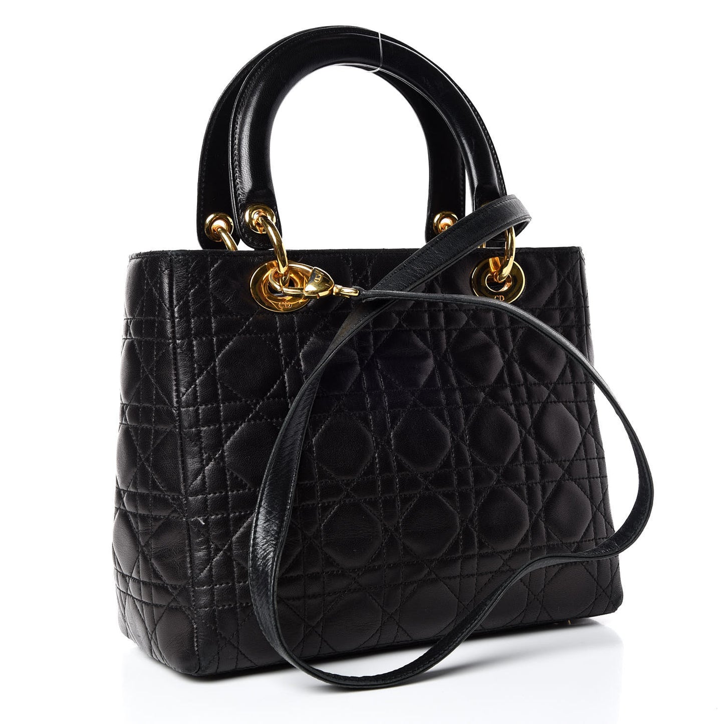Lambskin Cannage Medium Lady Dior Black