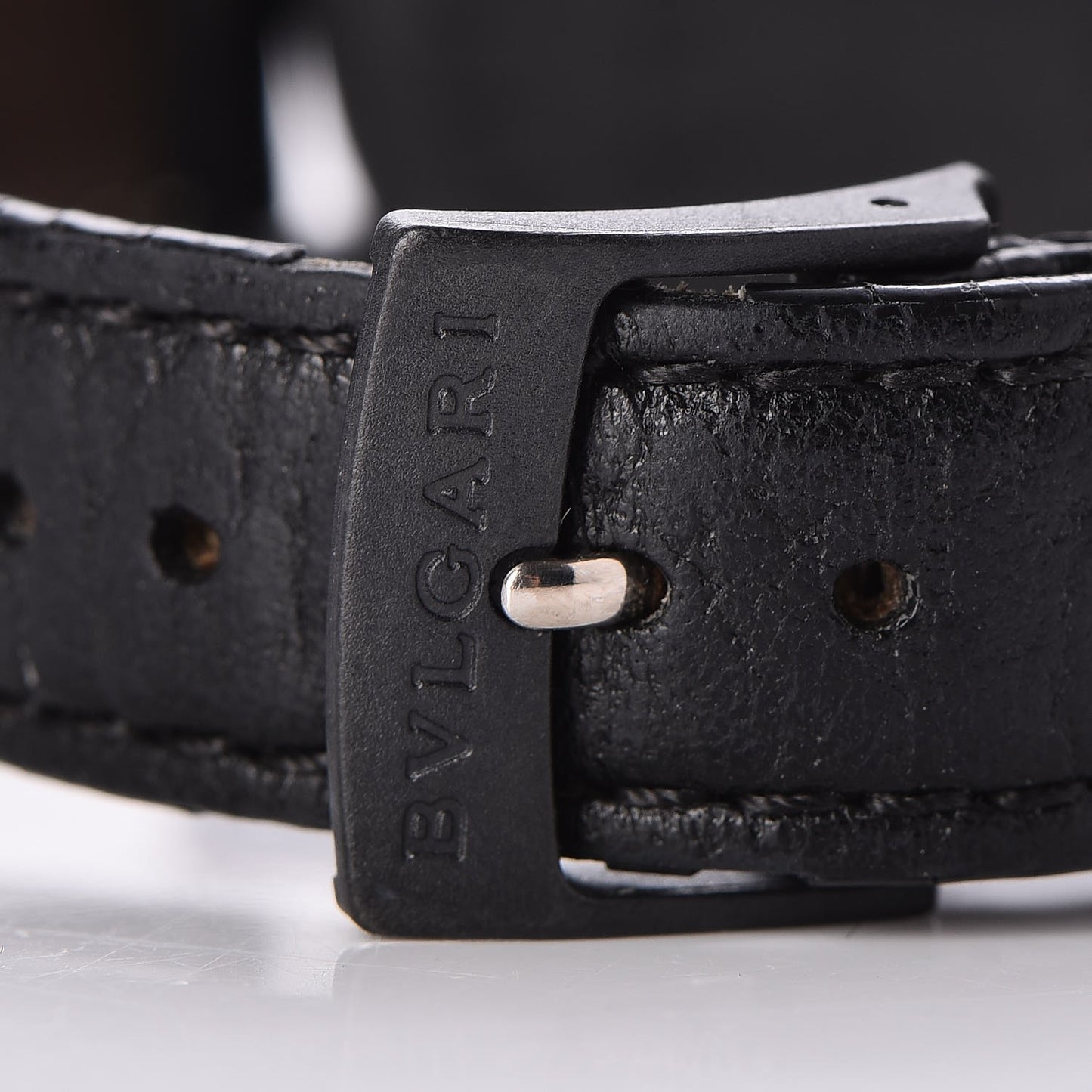 Carbon Calfskin 38mm Marbella Quartz Watch Black