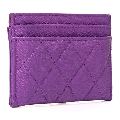 Chanel Caviar Quilted Filigree Card Holder Purple 3 of 9