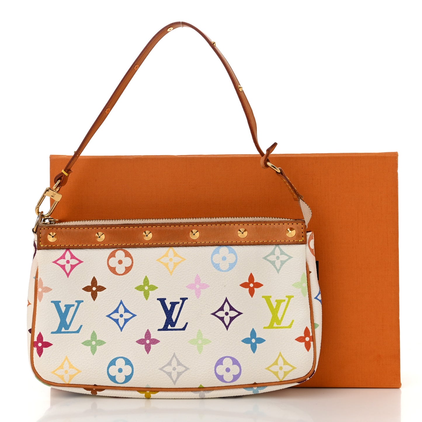 Monogram Multicolor Pochette Accessories White