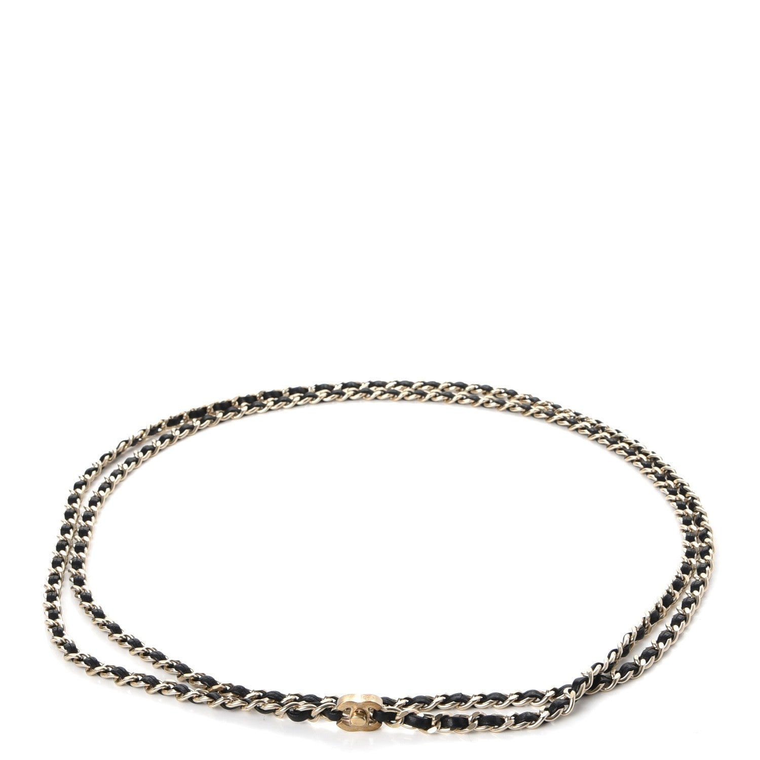 Chanel Lambskin CC Turn Lock Chain Belt Black Gold 3 of 8