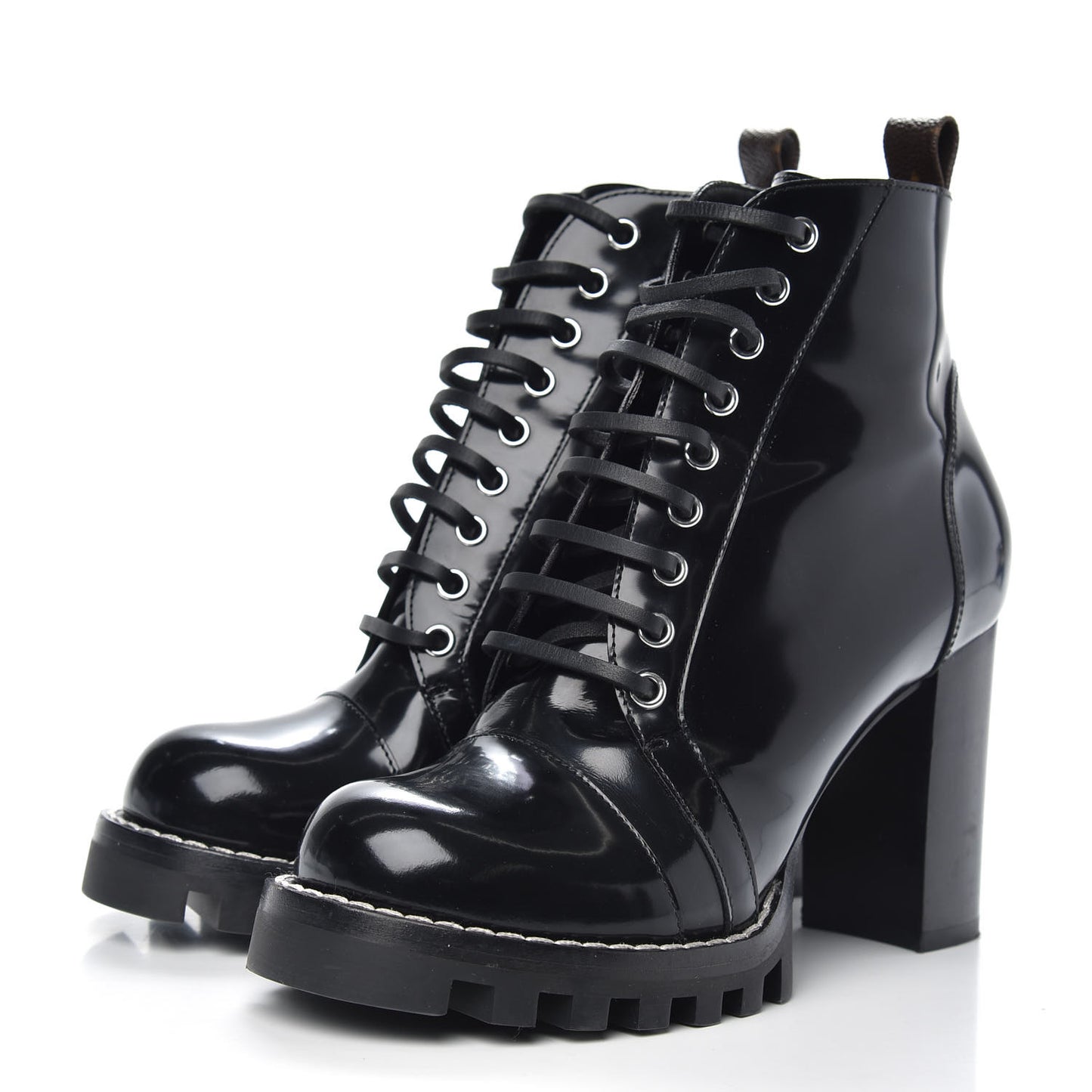 Patent Calfskin Star Trail Ankle Boots 39 Black