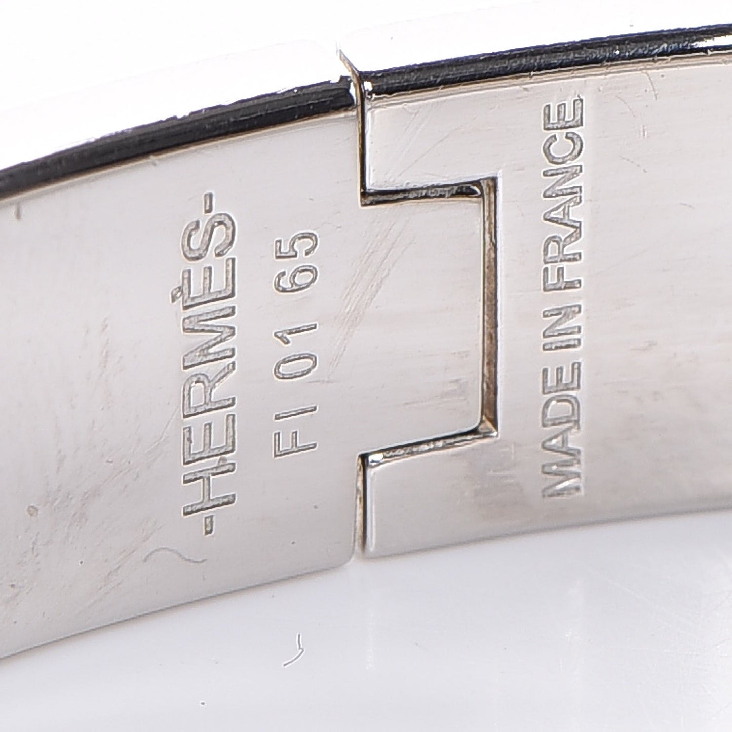 Enamel Narrow Clic Clac H Bracelet PM White