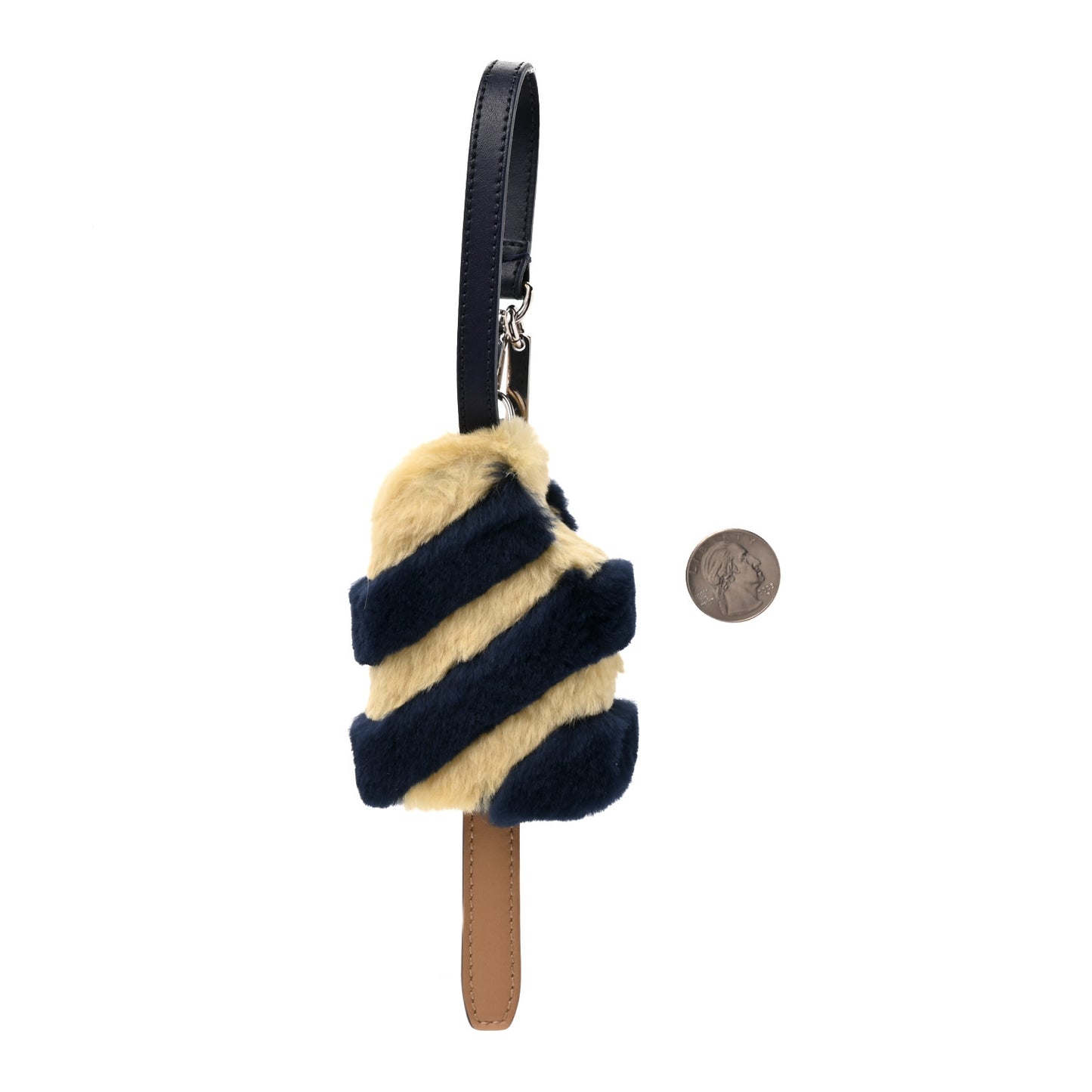 Mink Fur Calfskin Fun Fair Ice Cream Bag Charm