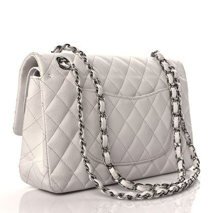 Chanel Caviar Quilted Medium Double Flap White 3 of 18