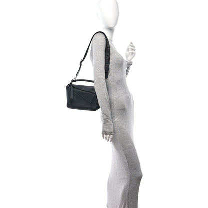 Loewe Satin Calfskin Small Puzzle Bag Black 2 of 9