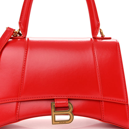 Balenciaga Shiny Box Calfskin Small Hourglass Top Handle Bag Bright Red 7 of 9