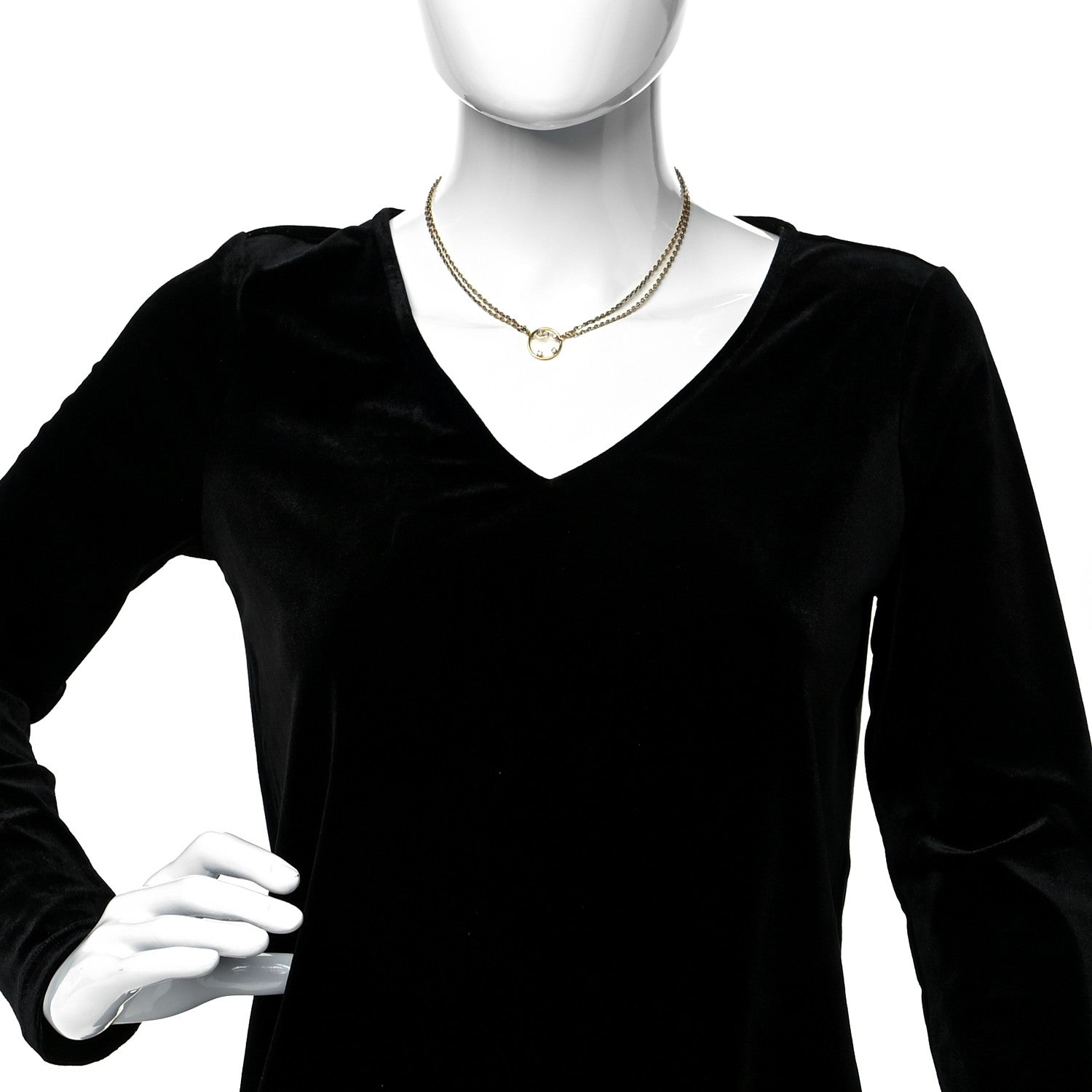 Christian Dior Metal Crystal CD Choker Gold 2 of 4