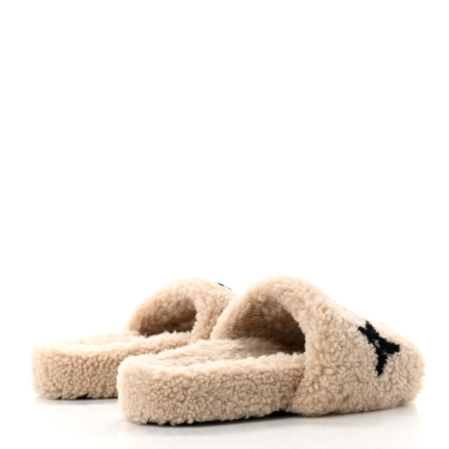 Louis Vuitton Shearling Bom Dia Flate Mules 38 Beige 4 of 9