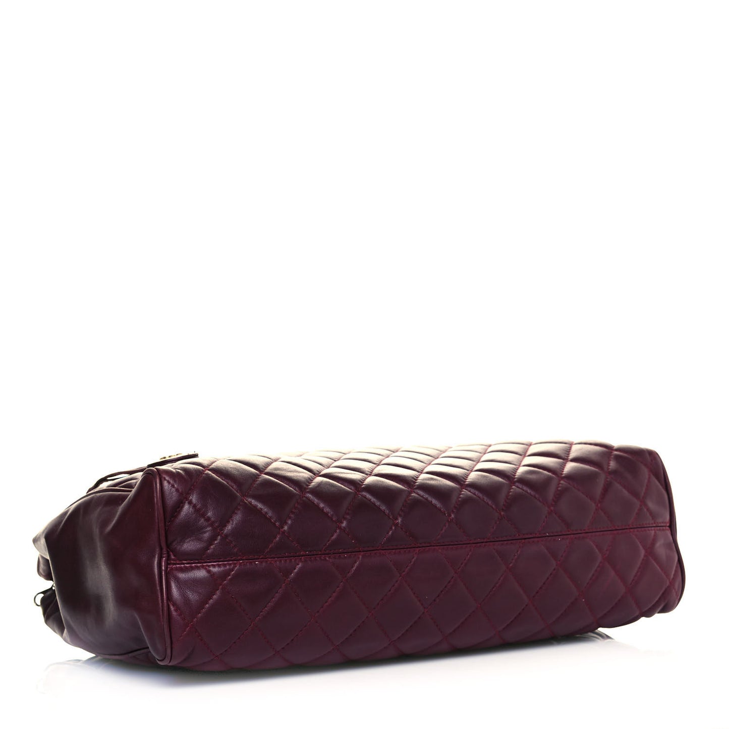 Lambskin Quilted Tote Burgundy