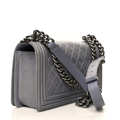 Chanel Calfskin Quilted Medium Boy Flap Grey 3 of 7