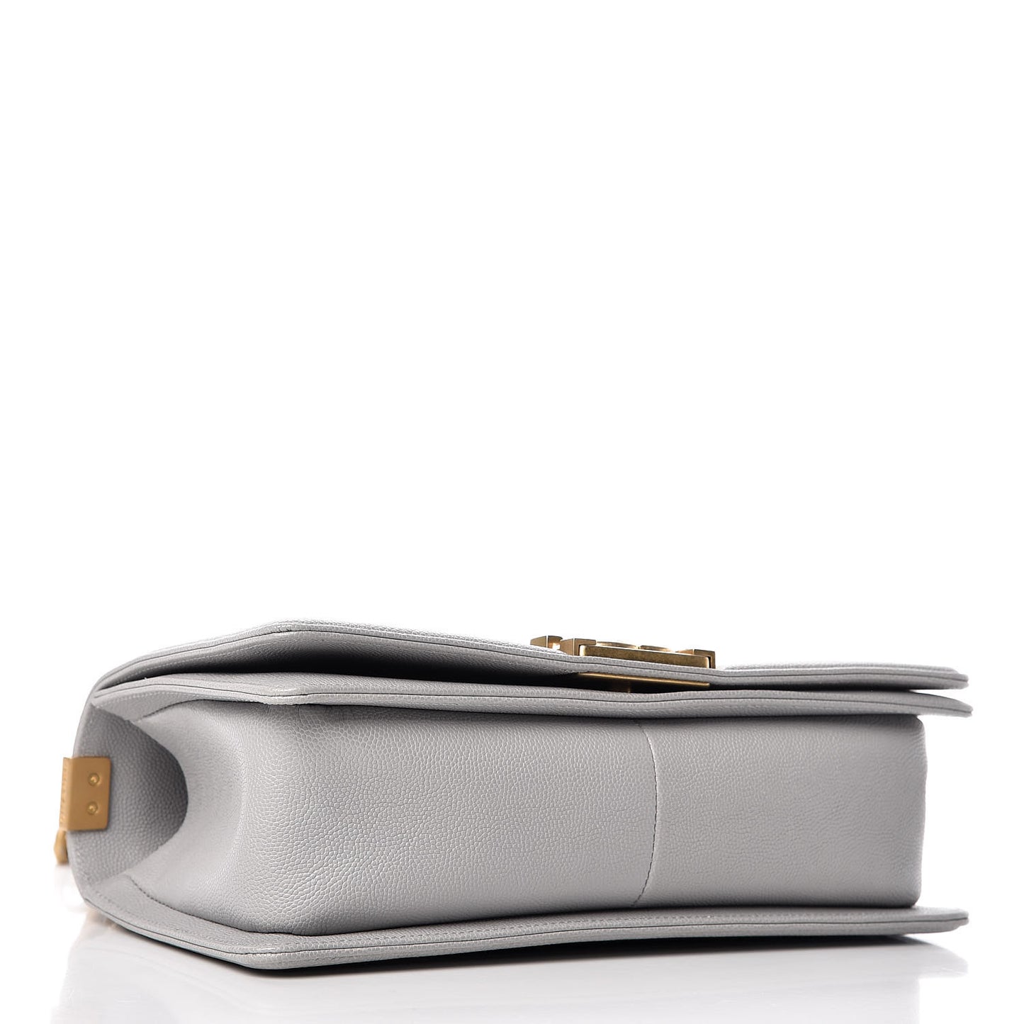 Caviar Quilted Medium Boy Flap Grey