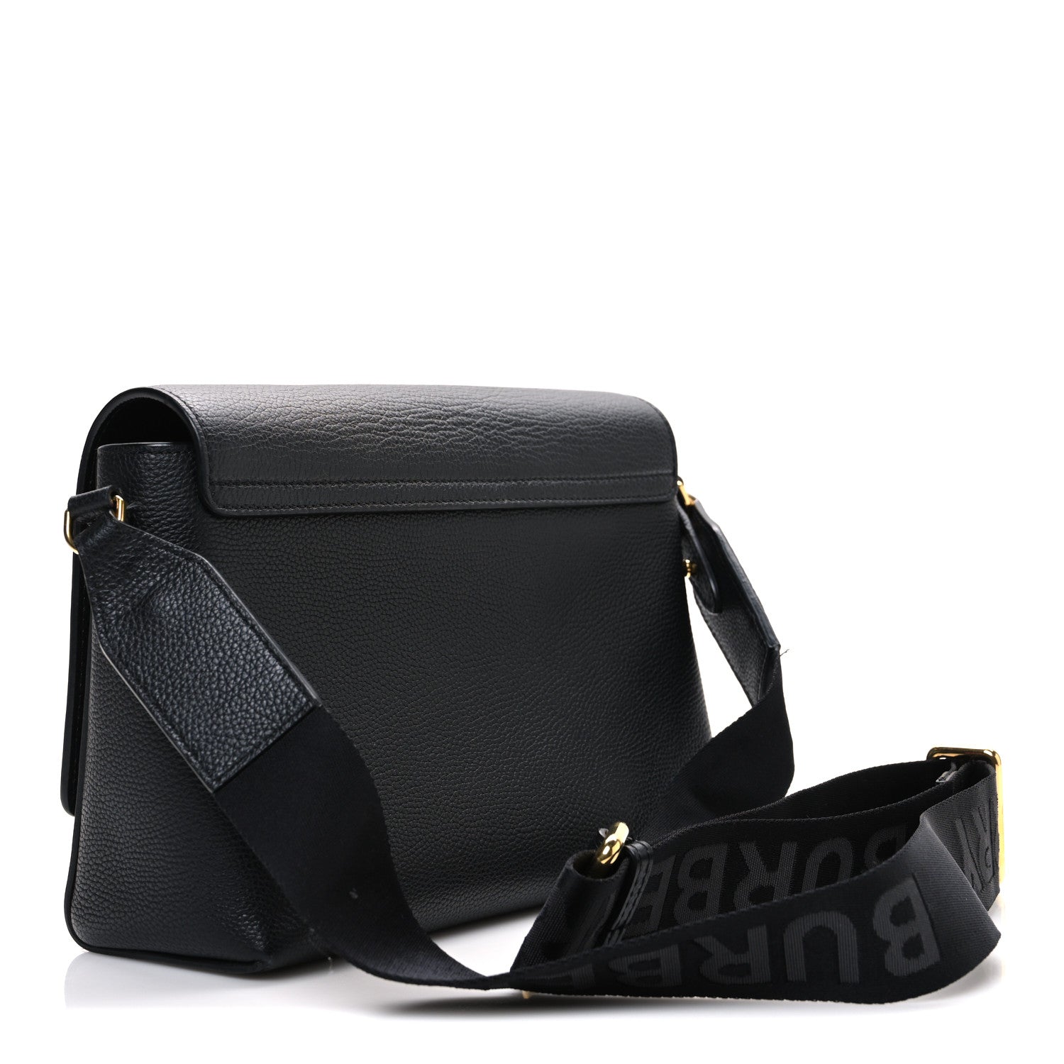 Burberry Grainy Calfskin Vintage Check Note Crossbody Bag Black 3 of 9