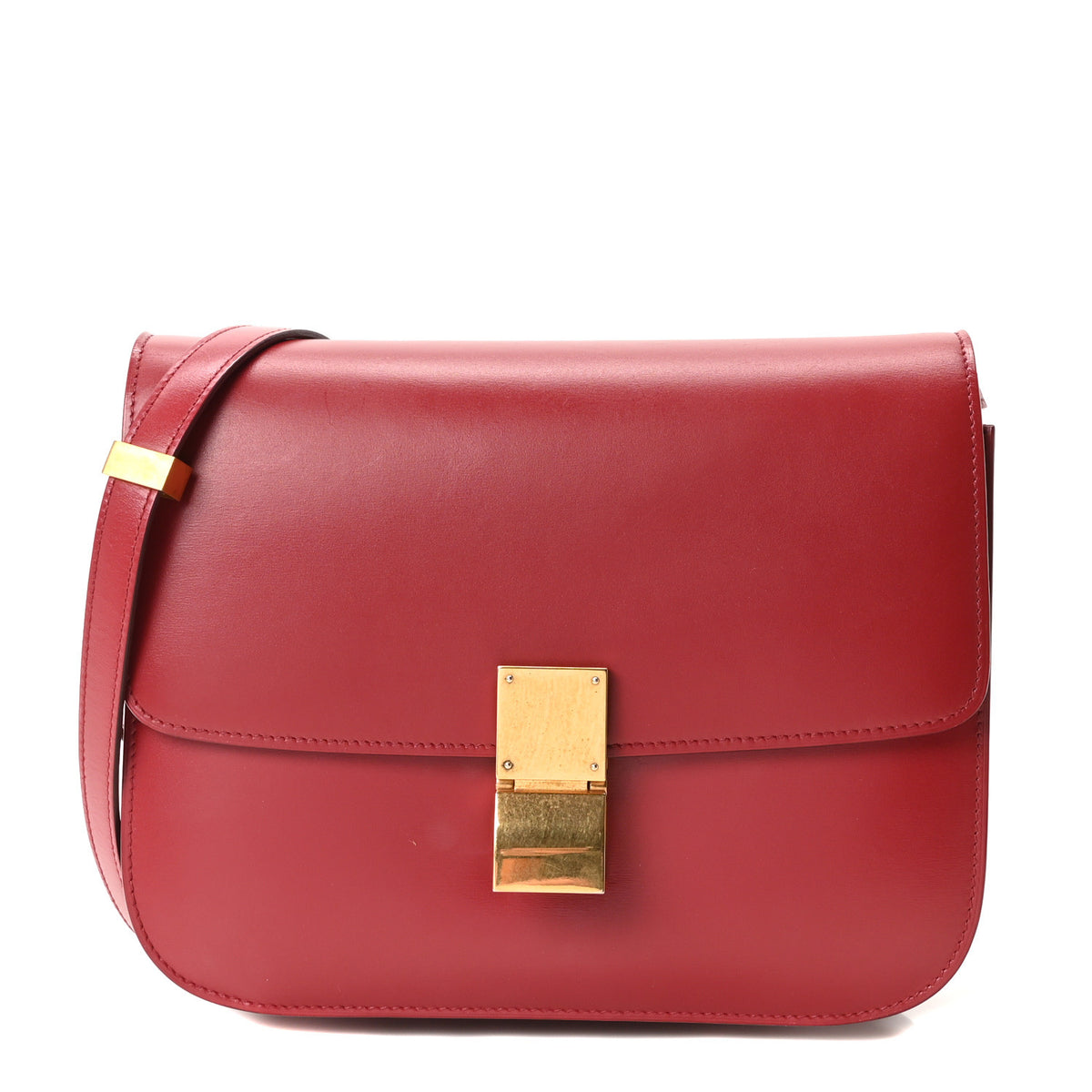 Celine Box Calfskin Medium Classic Box Flap Bag Red 1 of 10