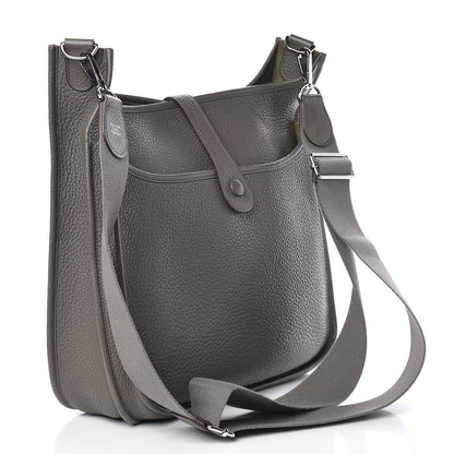 Hermes Taurillon Clemence Evelyne III GM Etain 3 of 15