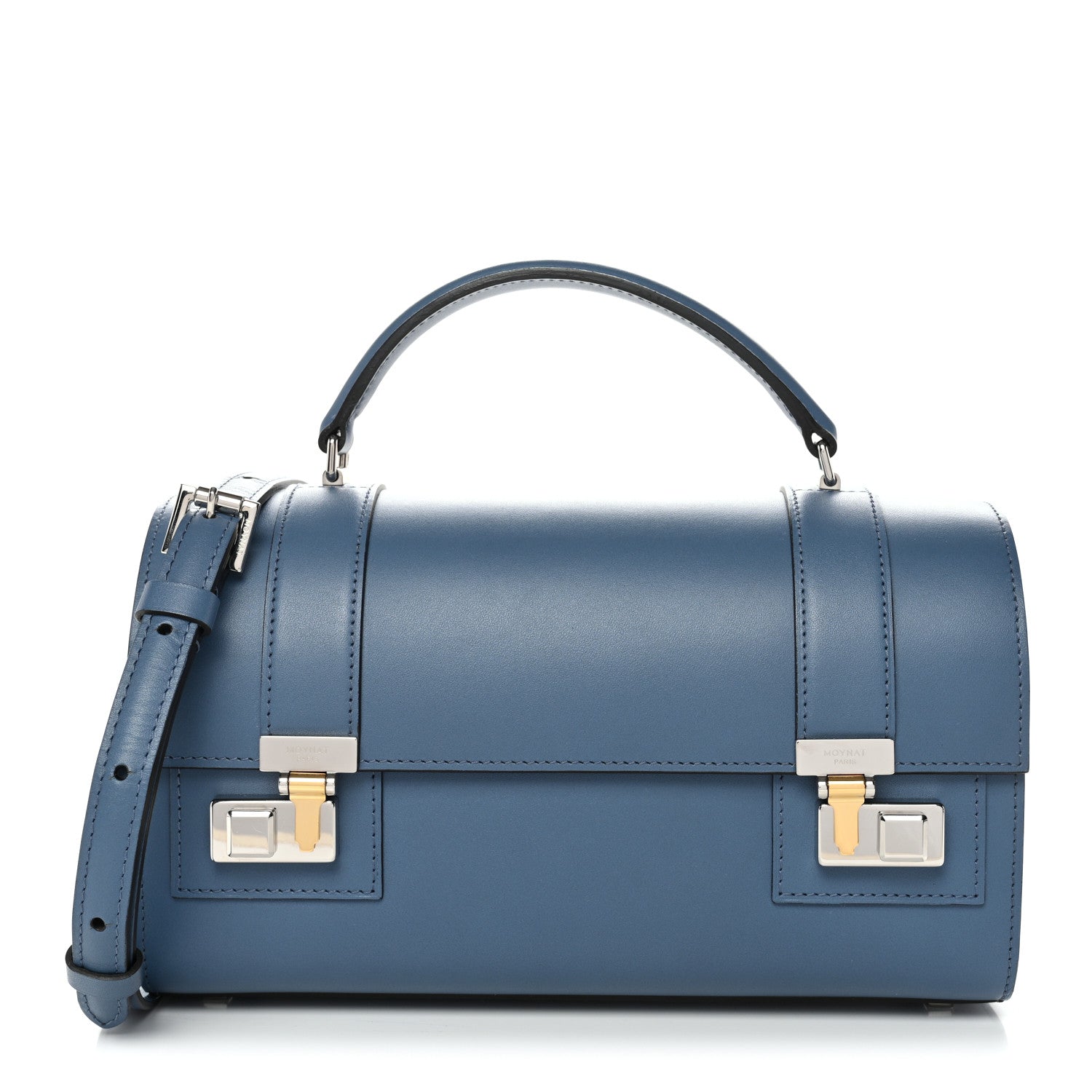 Moynat Box Calfskin Cabotin Blue 1 of 8