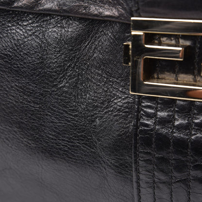 Fendi Vitello Acqua Maxi Baguette Shoulder Bag Black 9 of 9