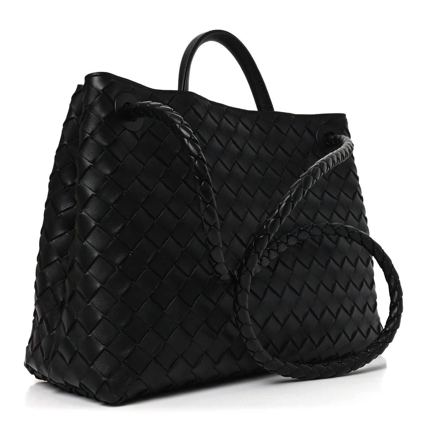 Bottega Veneta Nappa Intrecciato Medium Andiamo Shoulder Bag Black 3 of 9