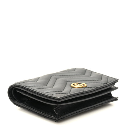 Gucci Calfskin Matelasse GG Marmont Card Case Wallet Black 4 of 9